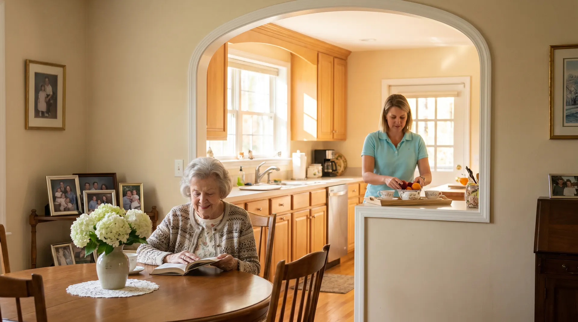 A Pittsburgh family reviewing home care options together