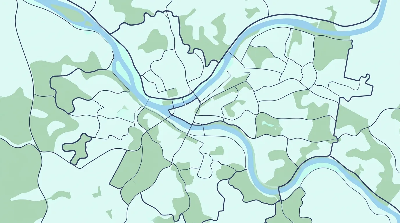 Map of the Pittsburgh and Allegheny County neighborhoods Mary Angels Home Care serves
