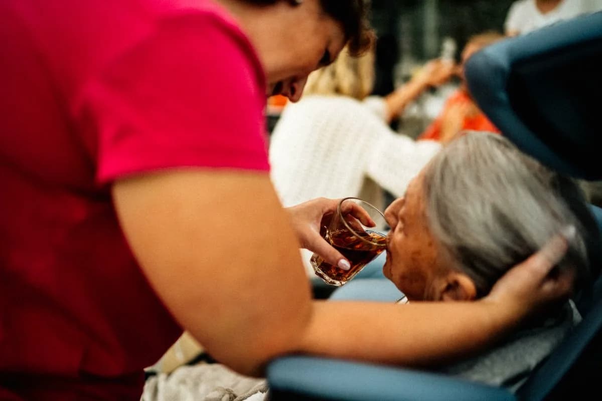 A Mary Angels caregiver with a senior at home