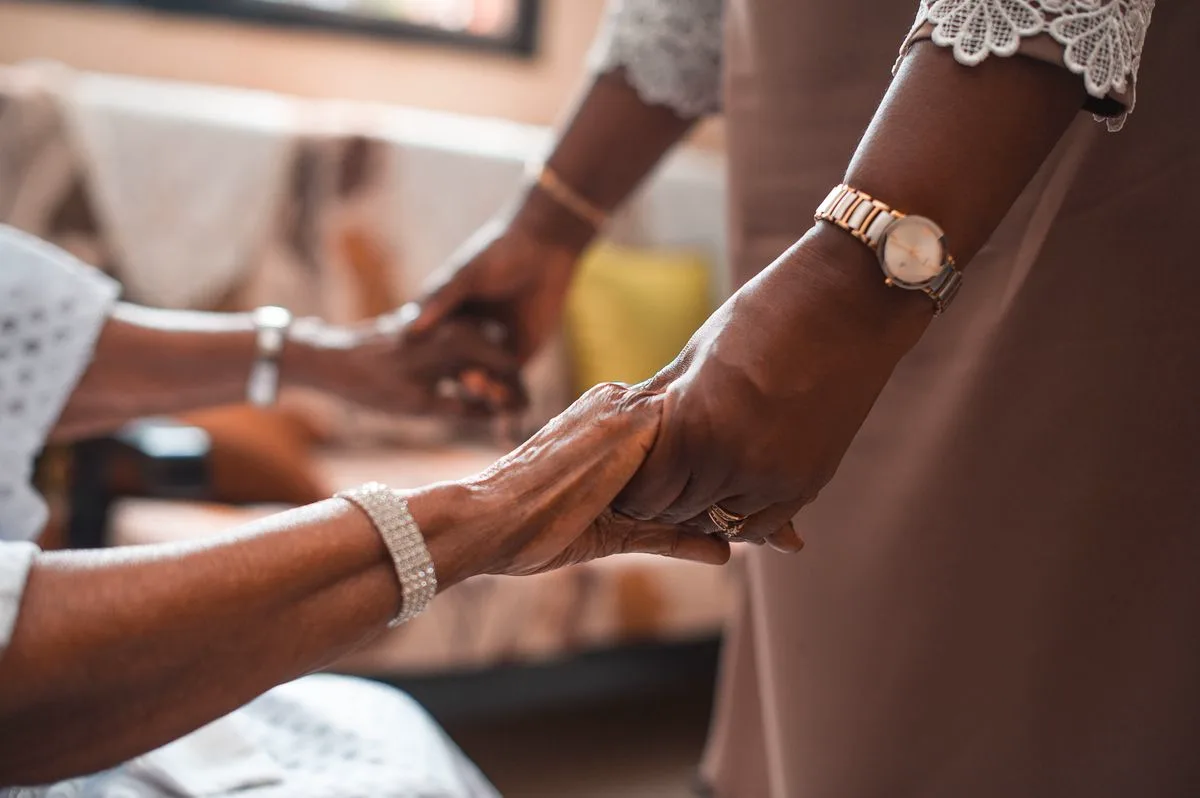 A Mary Angels caregiver with a senior at home